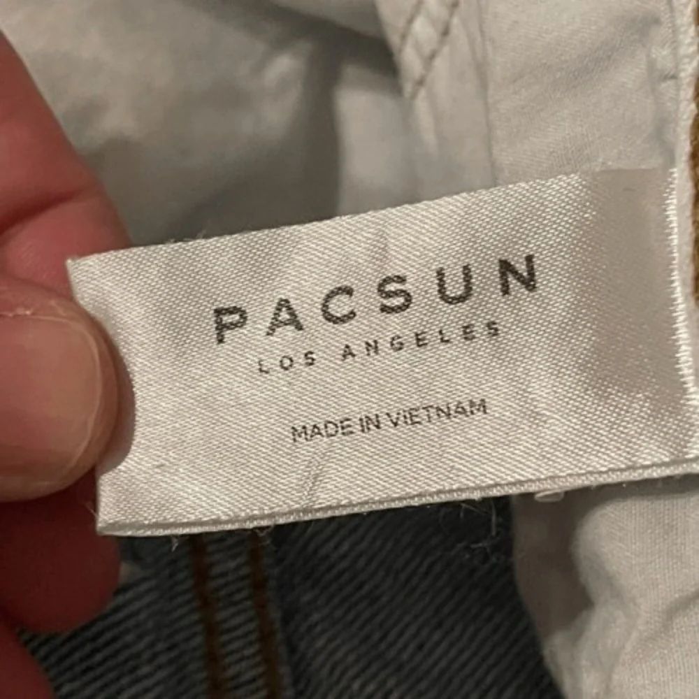 PacSun Mom‎ Shorts Light Wash Contrast Waistband Mid Rise Size 24